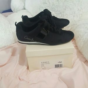 Black coach sneakers size 5