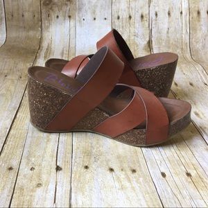 Blowfish Wedge heels size 9 brown