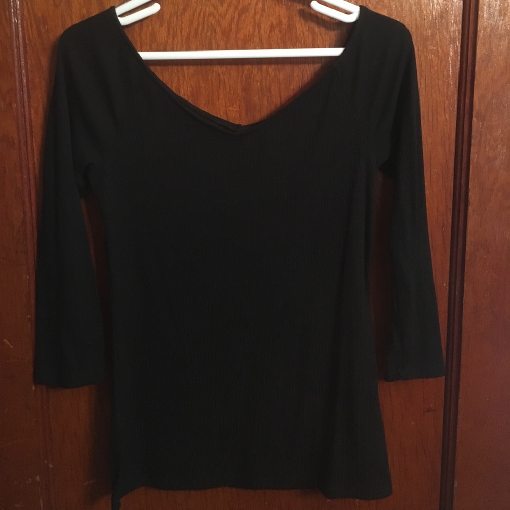 Ribbed quarter sleeve shirt