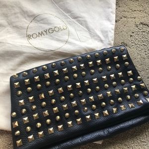 Black leather Romygold clutch