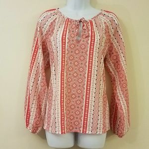 Sanctuary Pink Boho Tie Neckline Blouse