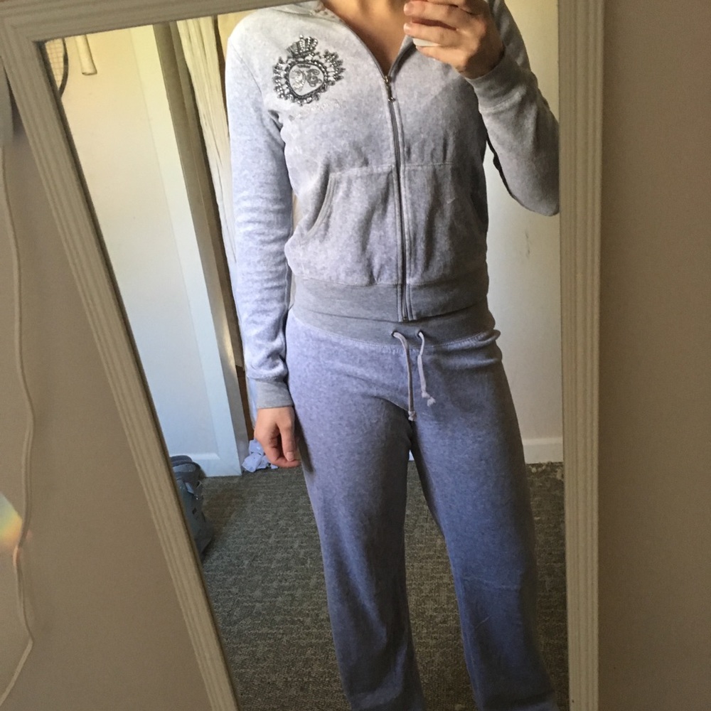 Juicy light gray zip up and sweatpants