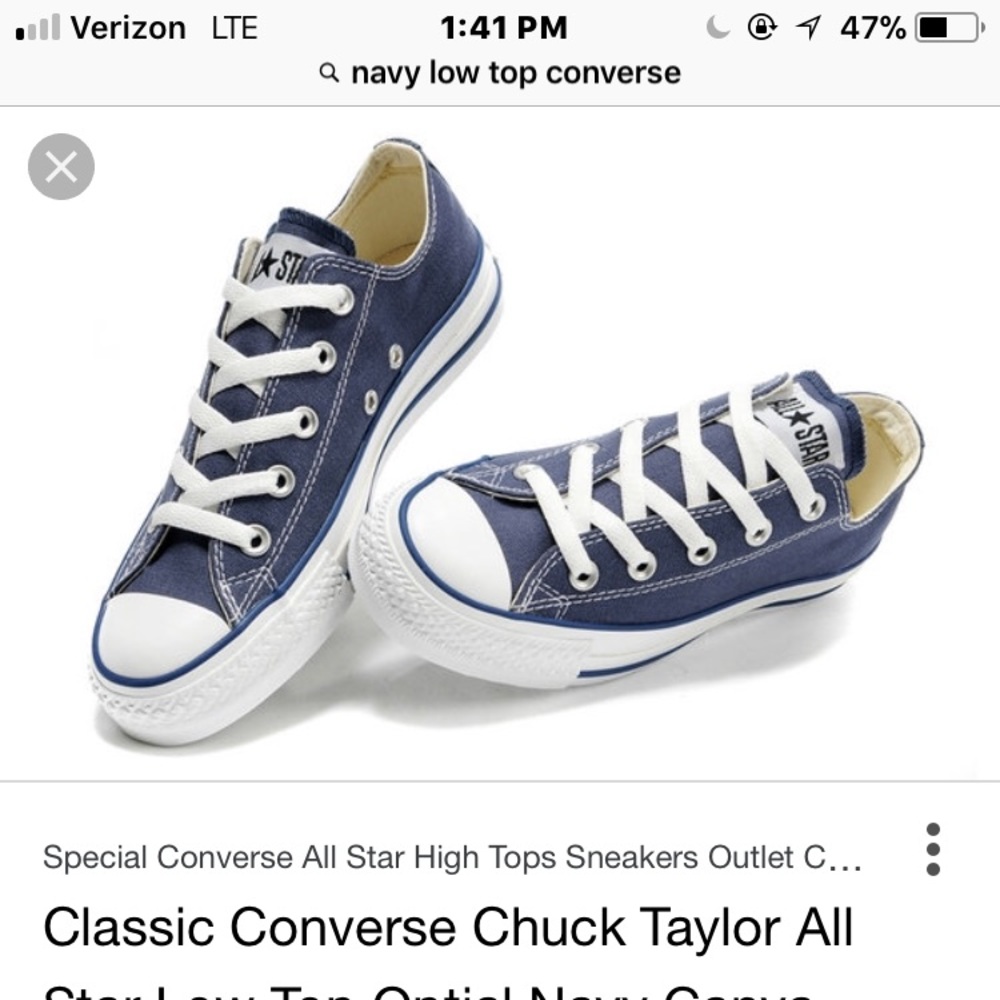 Navy low top converse