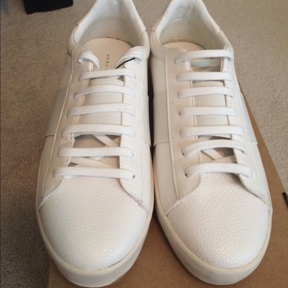 zara white tennis shoes