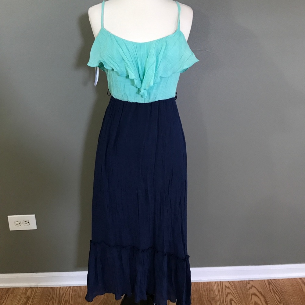 Navy and Mint Summer Dress