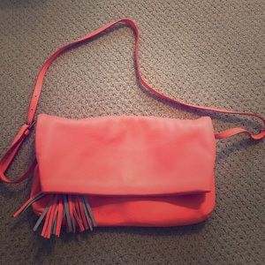 J. Crew leather tassel purse 100% leather!