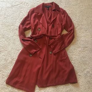 Forever 21 Burgundy Trench Coat