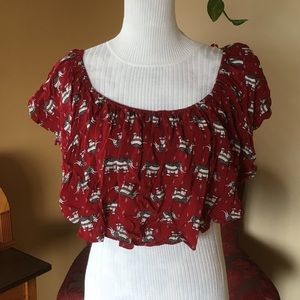Elephant crop top NWOT