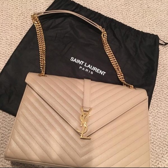 YSL Large Beige Envelope Monogram - Picture 1 of 8