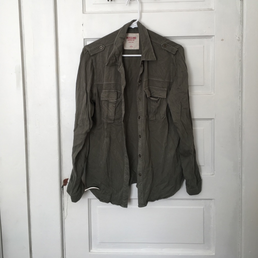 Super soft olive green button down