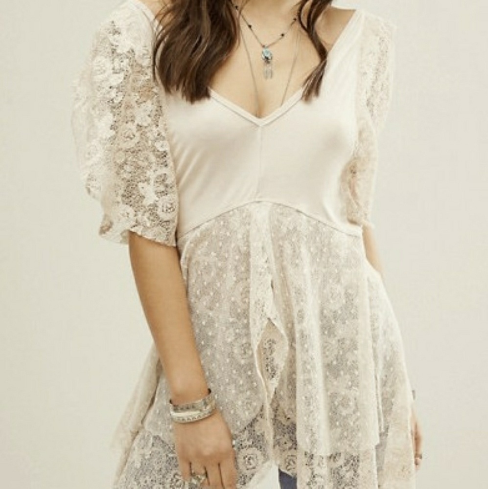 Free People Lace Heatherton Top