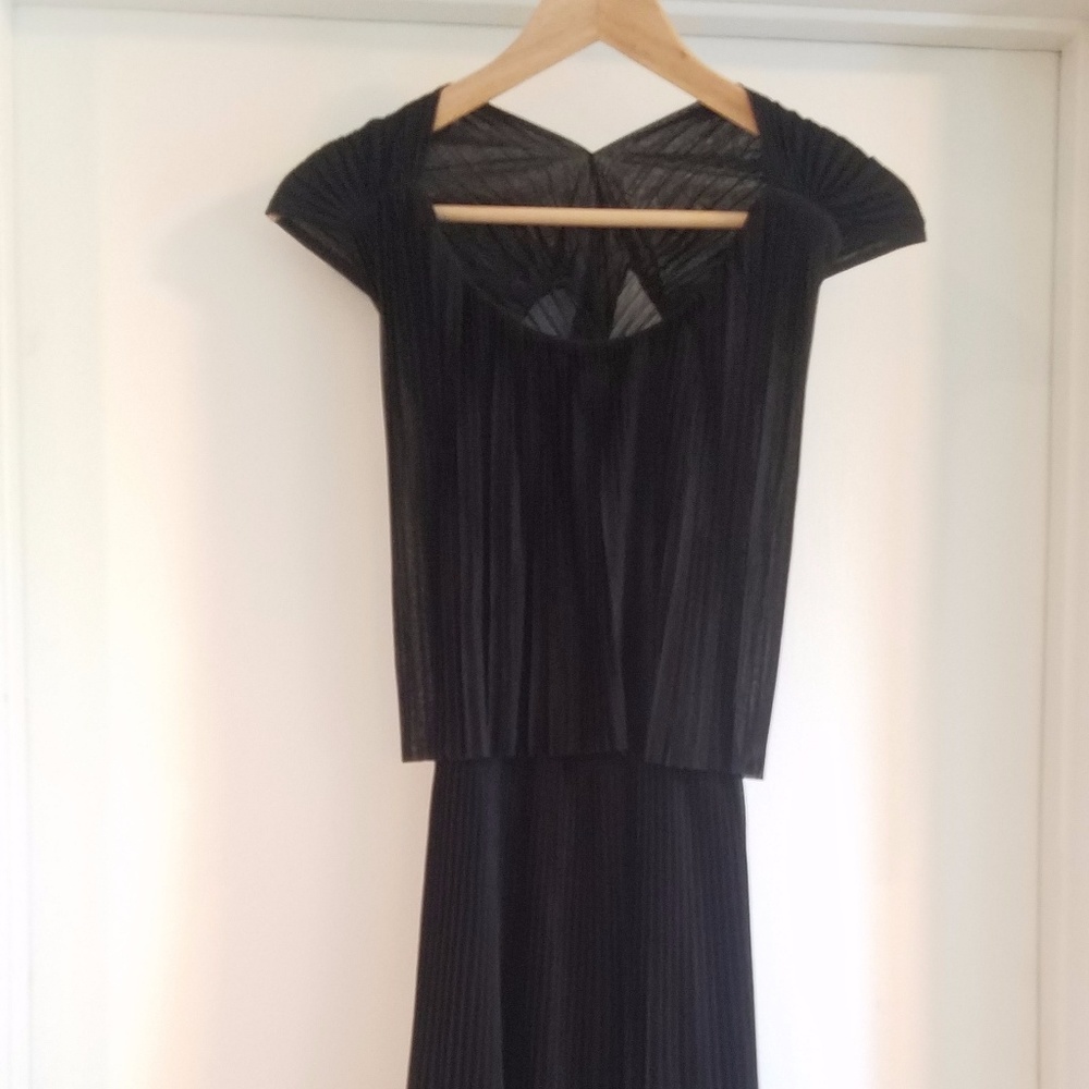 H&M Black Accordion Pleat Dress