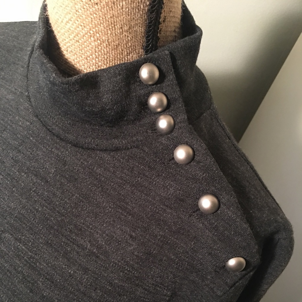 NWT Nina Leonard charcoal gray dress