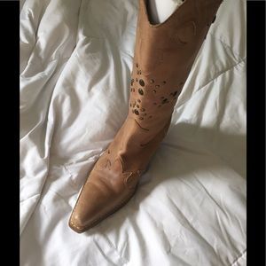 Nine West Tan Cowgirl Boots Size 6