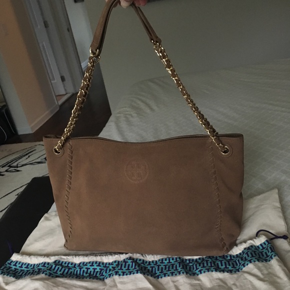 ❌SOLD❌Authentic Tory Burch Marion Suede Tote - Picture 2 of 7