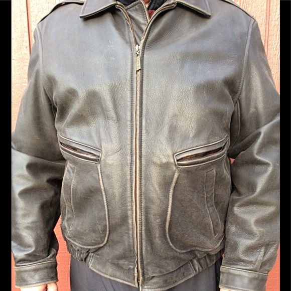 izod leather bomber jacket