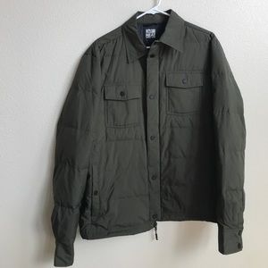 Olive Green down coat.