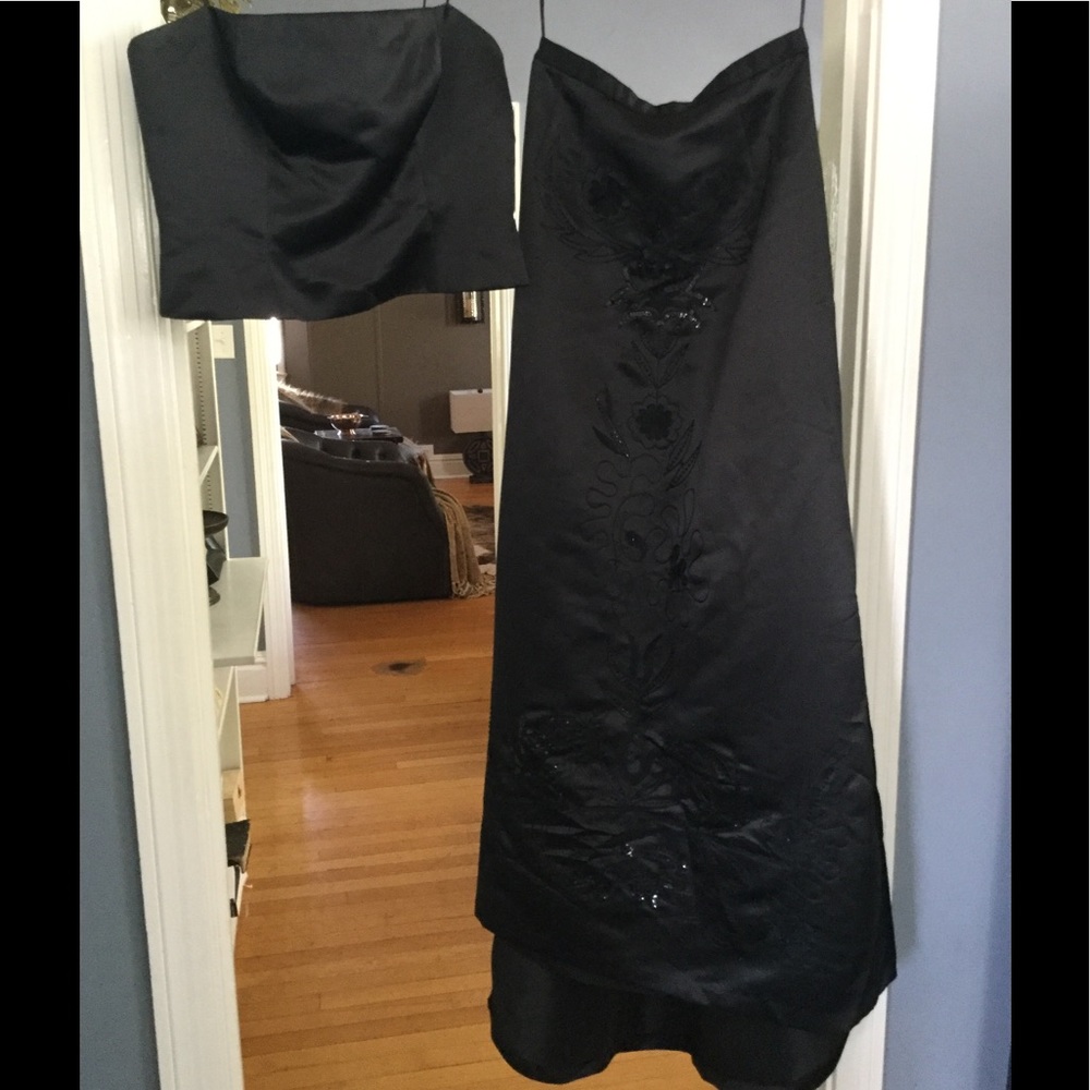 Formal satin skirt and top