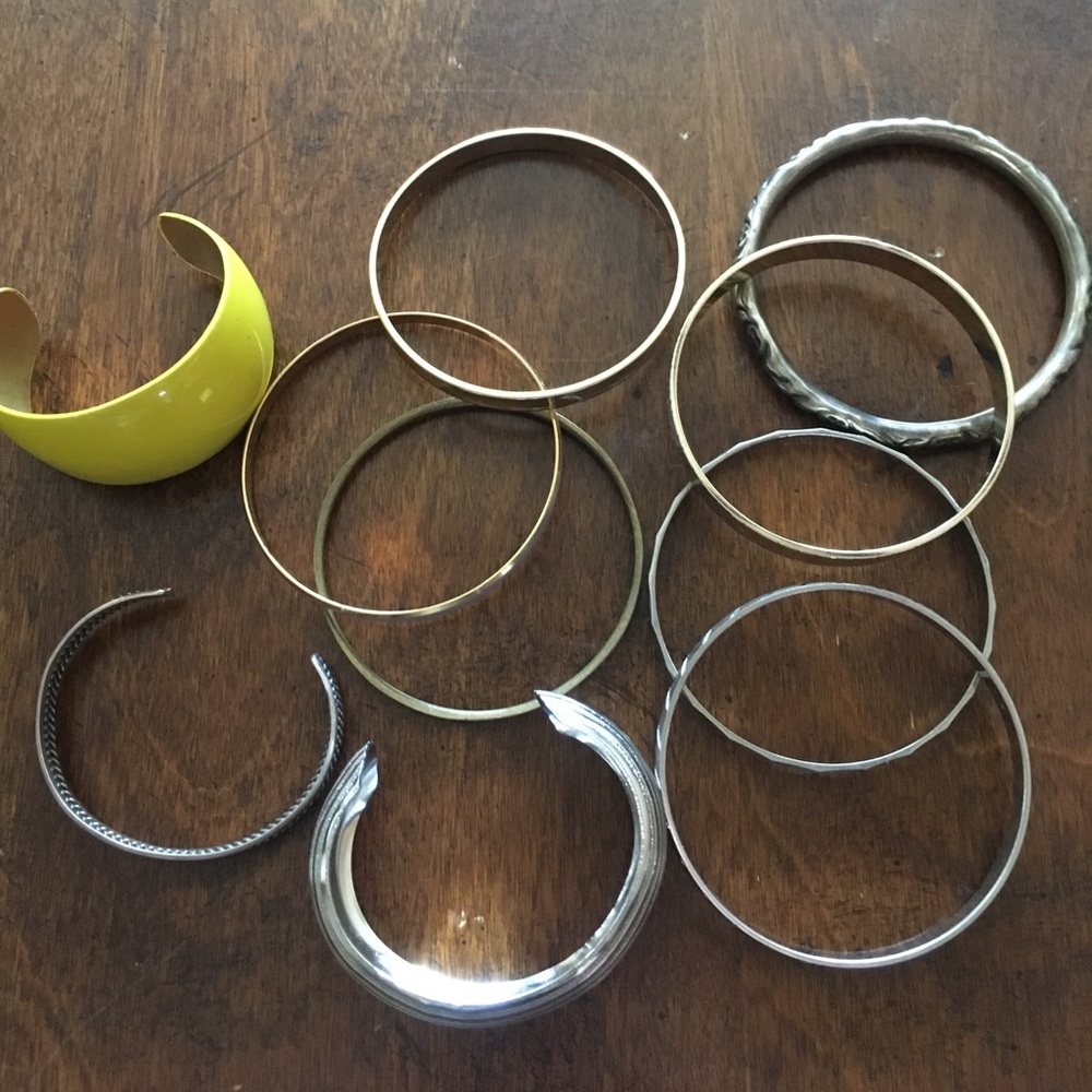 Vintage Metal Bangle Bracelet Bundle Lot