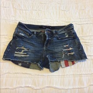 Patriotic cutoff jean shorts