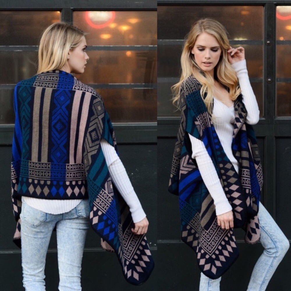 New Boho sweater wrap jacket