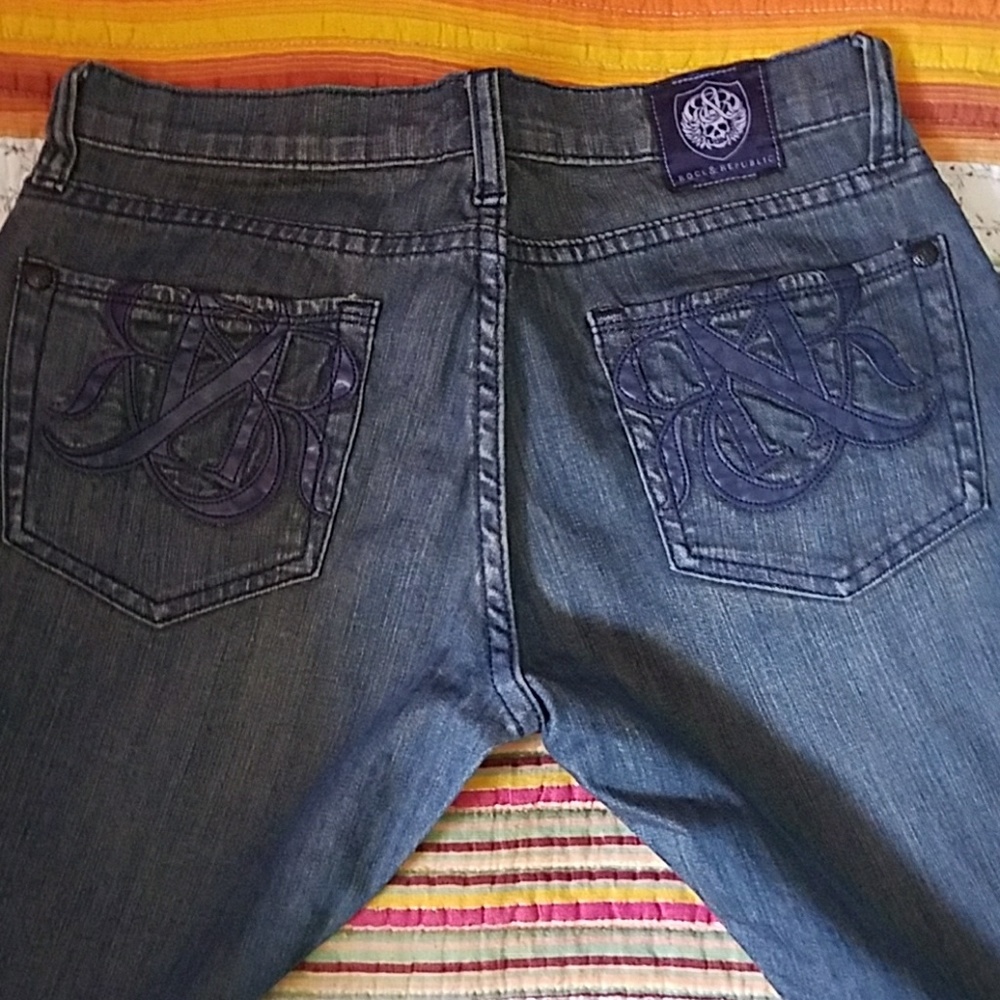 Rock & Republic womens straight leg jeans size 28