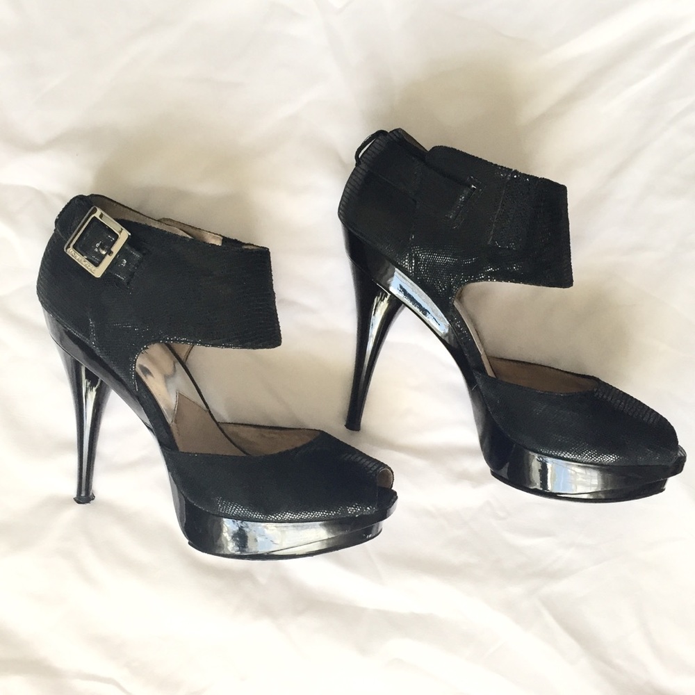 Michael Kors Platform Textured Leather Heels
