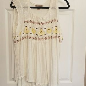 Lucky Brand embroidered tank XL
