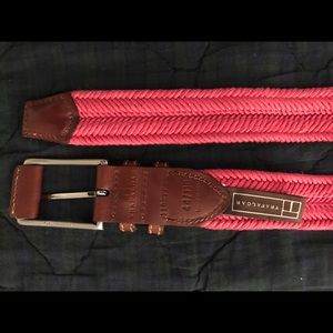 Men's Trafalgar pink braided belt.