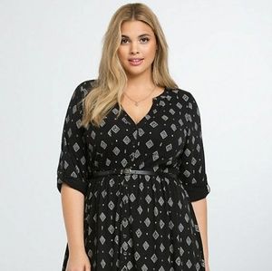 Diamond Geo Print Shirt Dress