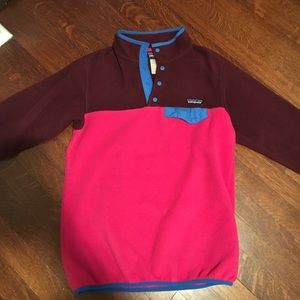 Patagonia Fleece- Burgundy, blue and pink