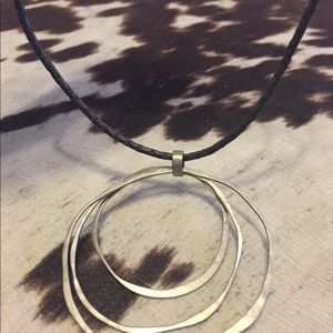 Brown leather necklace and pendent