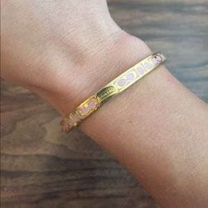 Coach Pink and Gold Bangle Bracelet