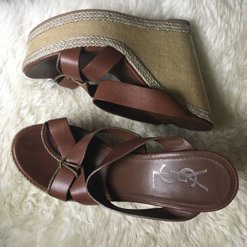 Brown Leather Yves Saint Laurent Sandals Sz. 38