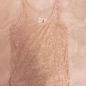 Brand New J. Crew Sequin tank top cream M NWT