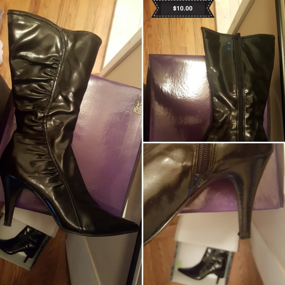 Black point toe heel boots