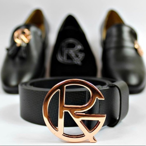 RoseGold Apparel's Signature Black RG Belt - Picture 1 of 3