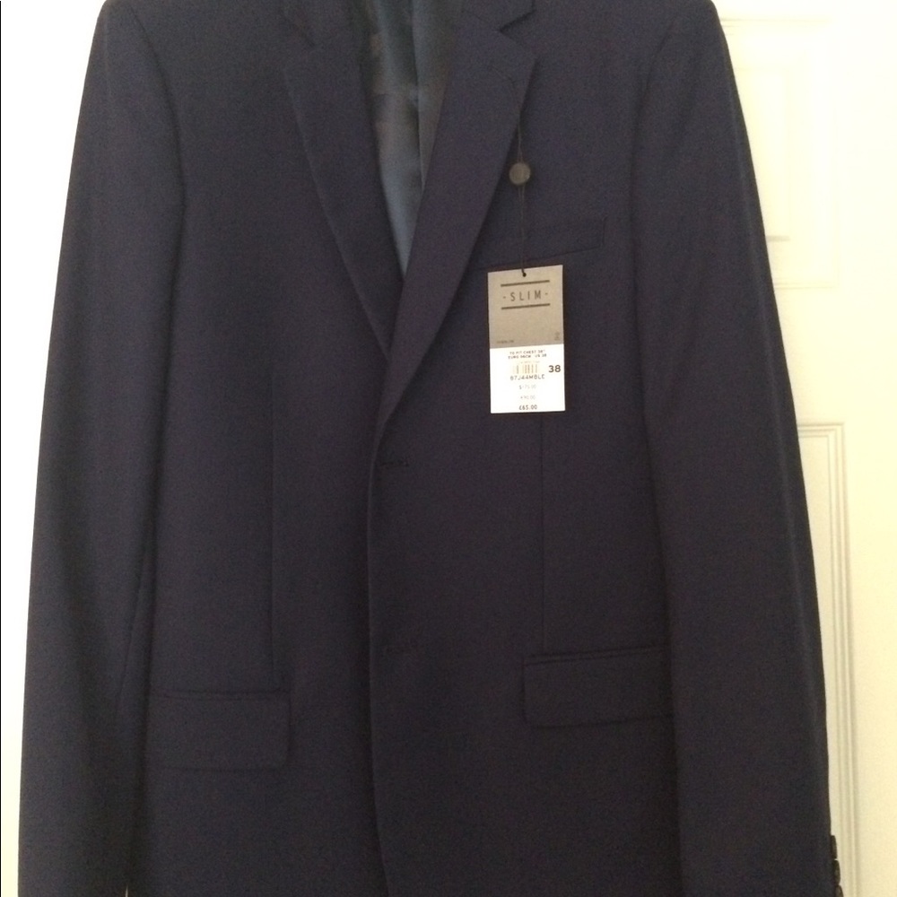 Brand New Men’s Topman Navy Blue Slim Fit Blazer