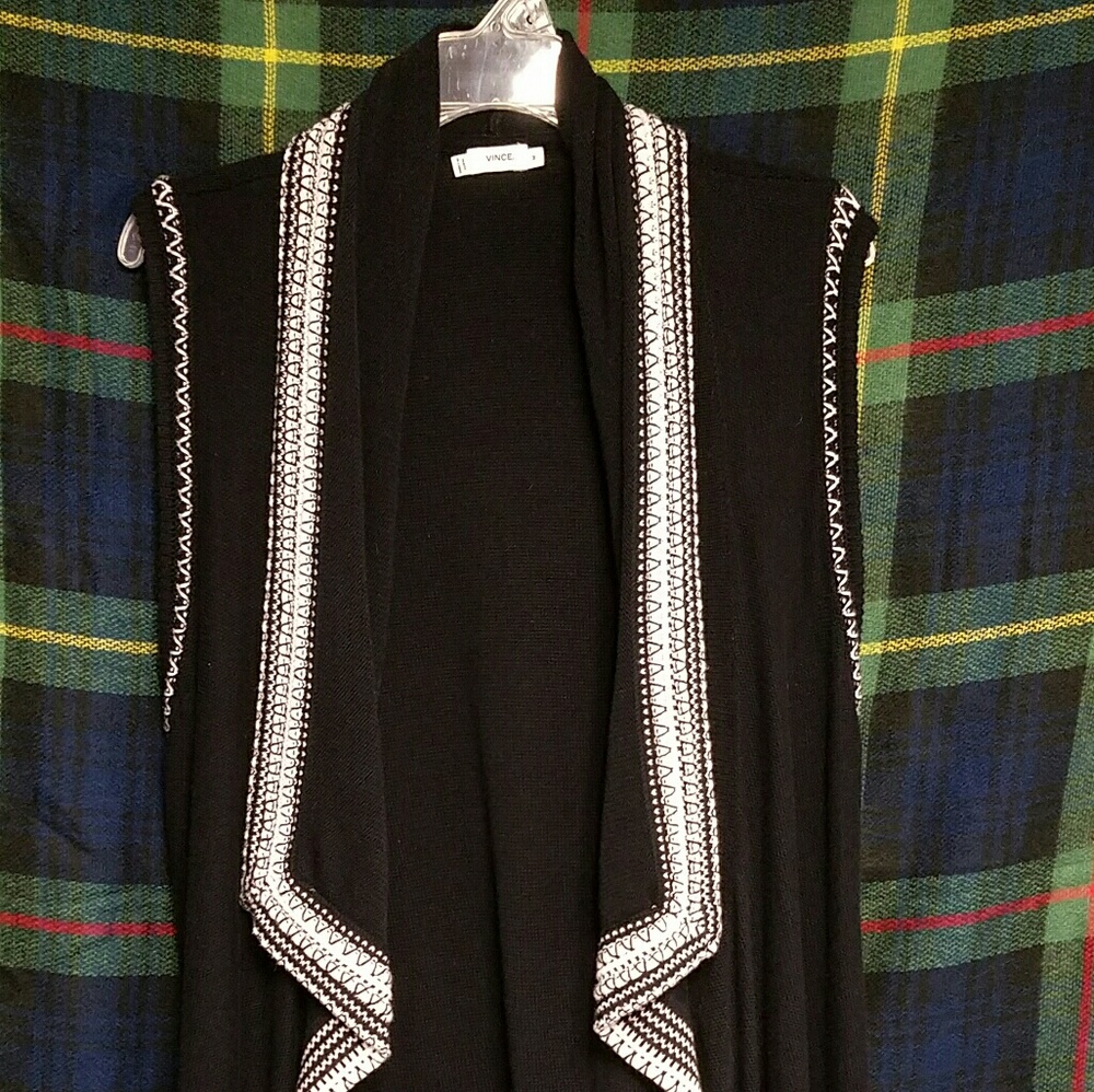 Black and White Vince long sweater vest