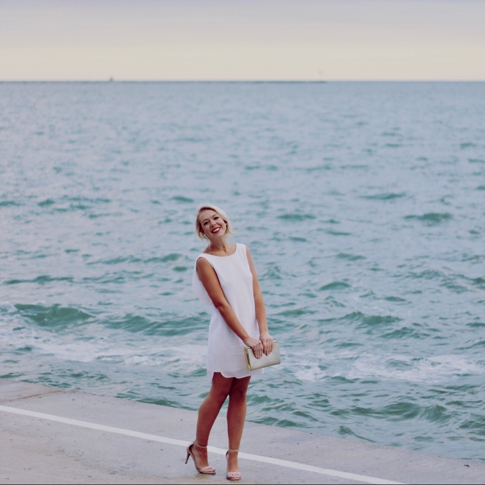 Gorgeous White BCBG Cowl Back Dress