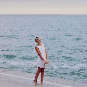 Gorgeous White BCBG Cowl Back Dress