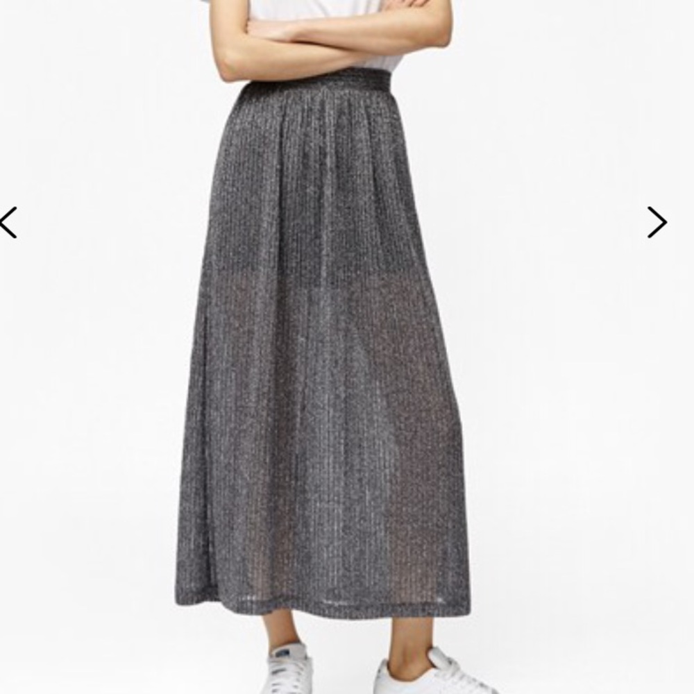 French Connection Flicker Rib Metallic Maxi Skirt