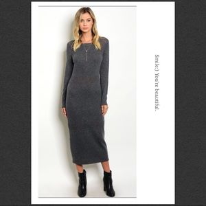Charcoal Bodycon Maxi Dress