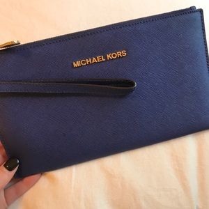 Cobalt Blue Michael Kors Wristlet
