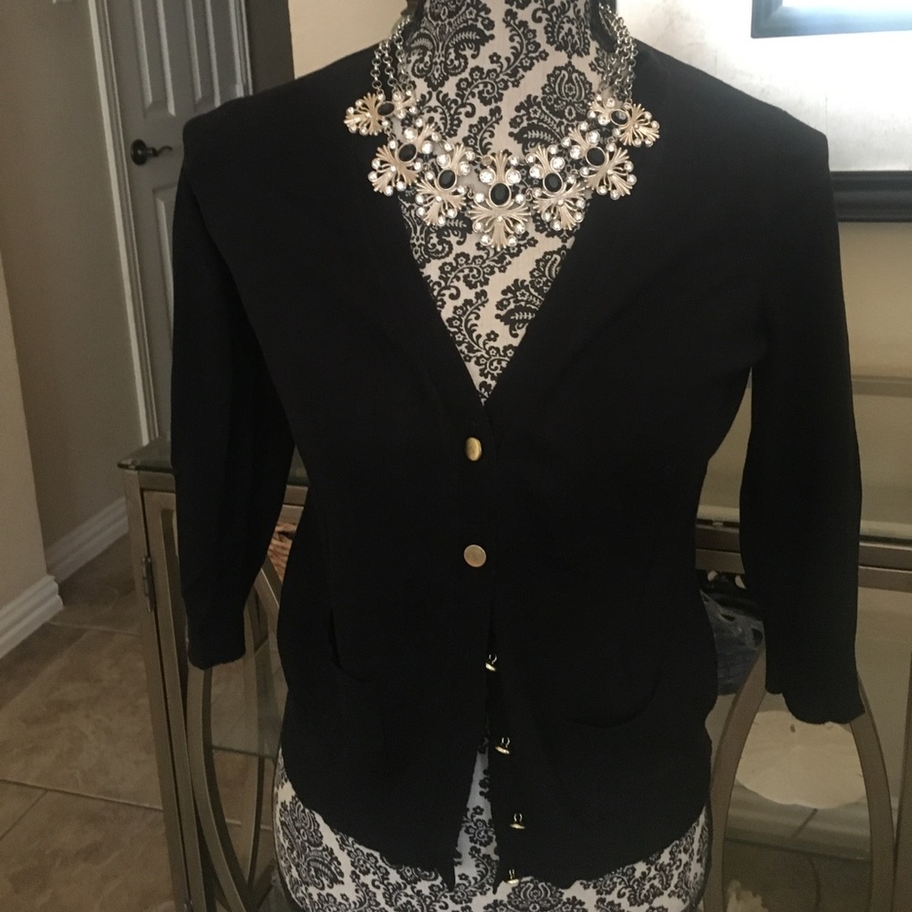 Ann Taylor Black Button Down Sweater