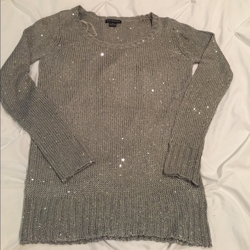 Silver with sequins sweater. New Years outfit🎉