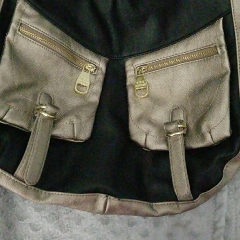 Steve Madden Black and Silver Leather Bag - Picture 8 of 8