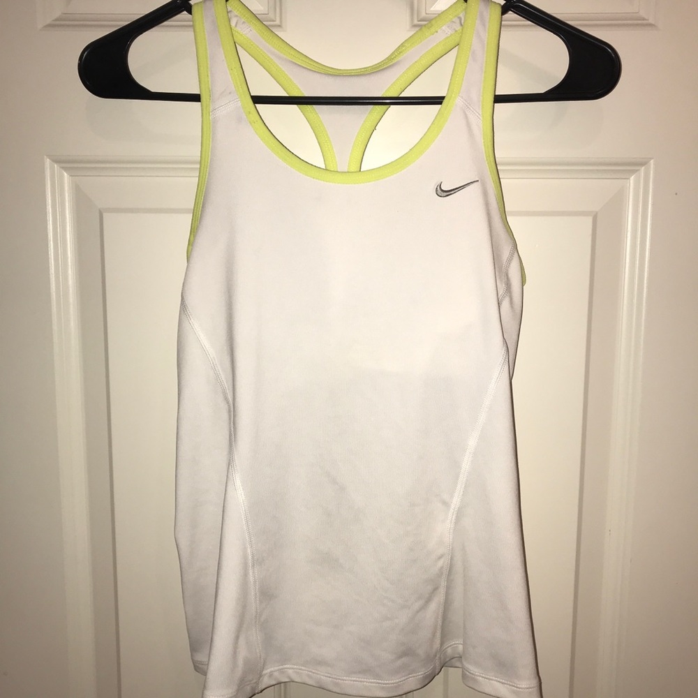 Nike running top white and neon