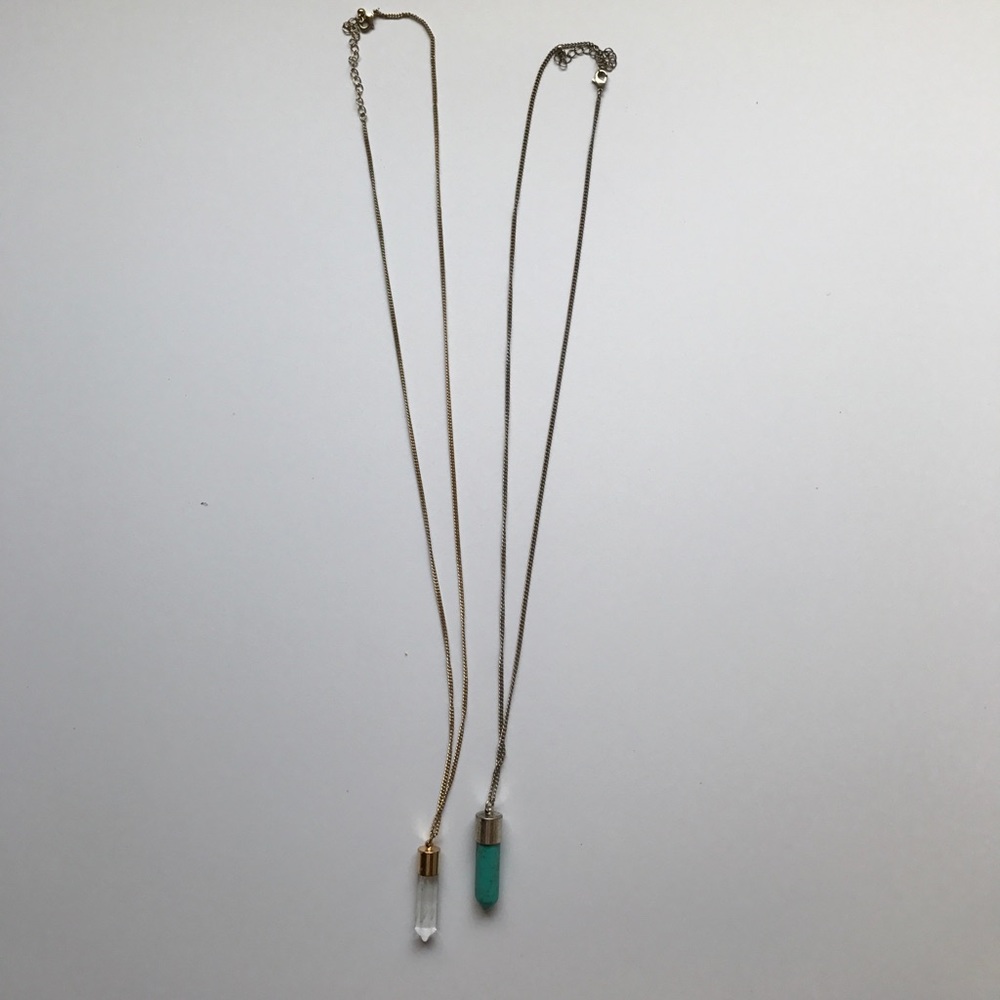 Bundle of two crystal necklaces