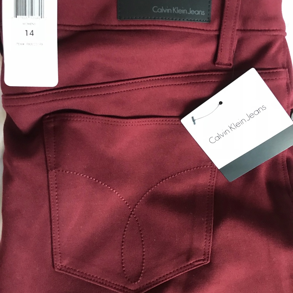 Burgundy Calvin Klein jegging size 14